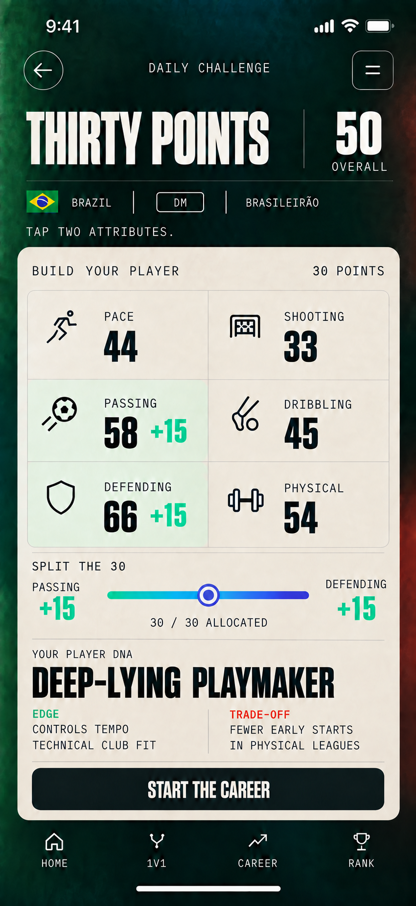 Build a distinctive COPADERBY player identity